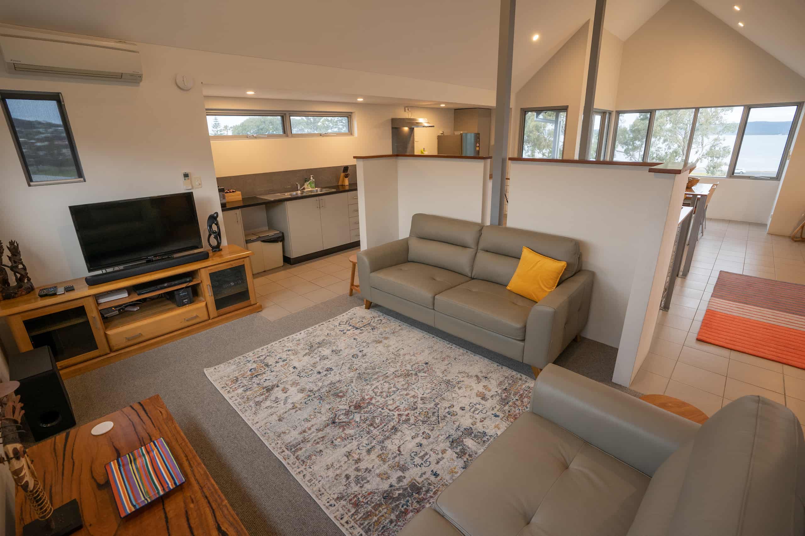 A view of the whole upstairs of the Lockyer apartment.